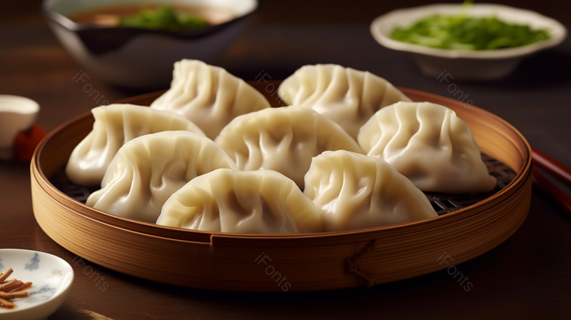 年夜饭中式餐食盘子里的饺子美食食物摄影图,高清,摄影图,摄影图片,图片大全,摄影图免费下载
